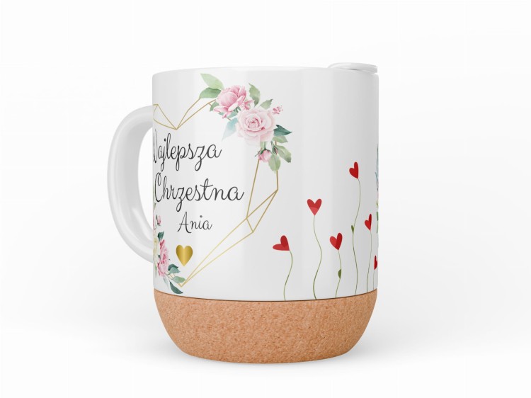 korek3.jpgPersonalizowany kubek dla matki chrzestnej z kwiatową grafiką i imieniem