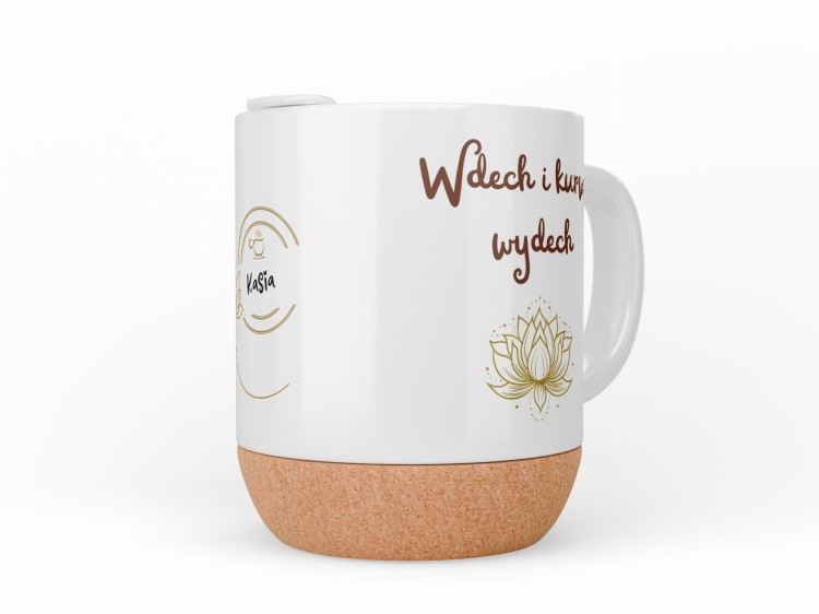 Personalizowany kubek z napisem Wdech i kurwa wydech, ceramika matowa