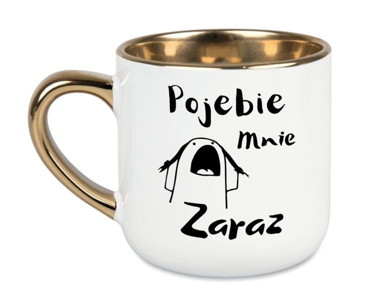 personalizowany kubek z napisem Pojebie mnie zaraz i imieniem – elegancki, zabawny upominek