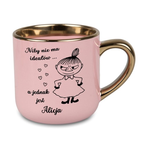 personalizowany kubek 400 ml z grafiką Małej Mi i imieniem, prezent dla kobiety