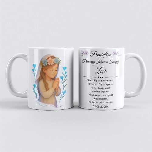 Personalizowany kubek komunijny dla dziewczynki z imieniem