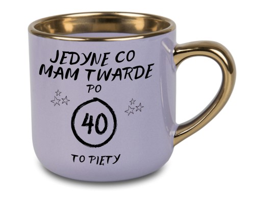 Personalizowany kubek 400 ml na 40 urodziny z eleganckim rantem