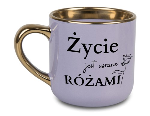 Personalizowany kubek w pastelowym fiolecie z zabawnym tekstem – 400 ml