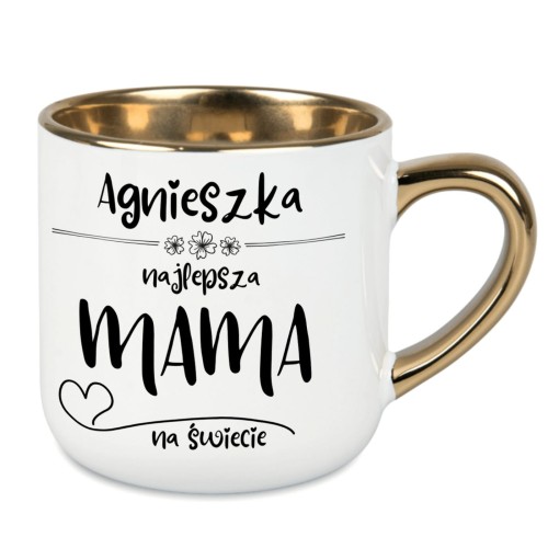 kubek najlepsza mama na świecie ze złotym uchem
