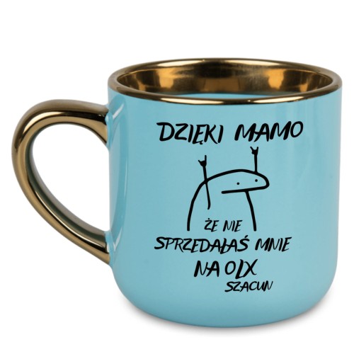 niebieski kubek z napisem dla mamy