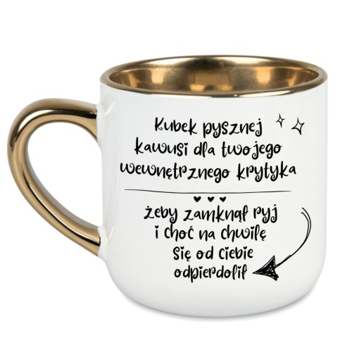 Kubek z tekstem „żeby zamknął ryj i choć na chwilę się od ciebie odpierdolił”, elegancki kubek personalizowany