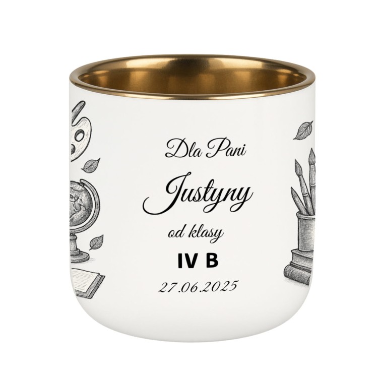 Elegancki kubek 400 ml dla nauczyciela z personalizacją i symbolicznym nadrukiem