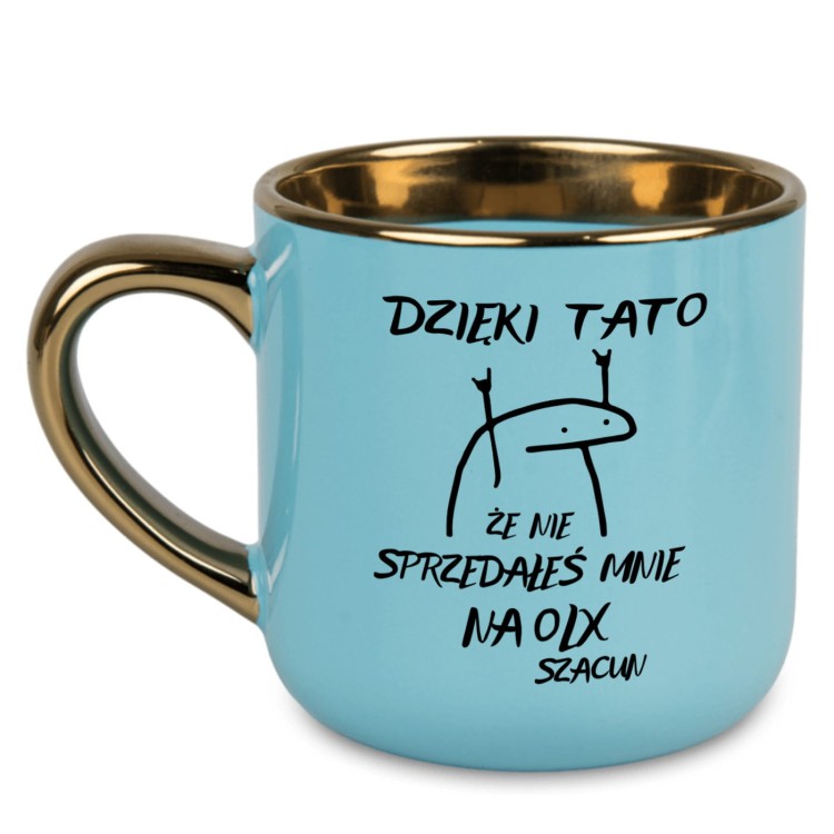 śmieszny kubek dla ojca błękitny