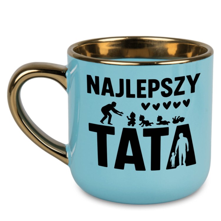 kubek tata i dziecko złote ucho