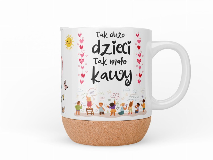 Kubek z korkową podstawą i zatyczką – dla nauczycielki