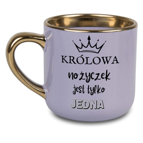 kubek dla fryzjerki z napisem królowa nożyczek jest tylko jedna