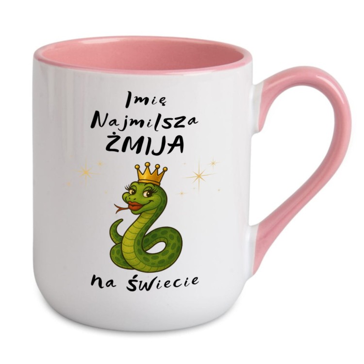 personalizowany kubek z napisem Najmilsza Żmija na świecie i imieniem