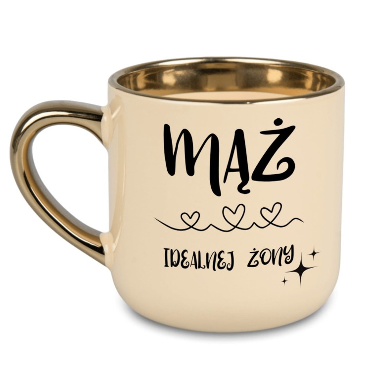 Kubek prezentowy dla męża z imieniem i serduszkami