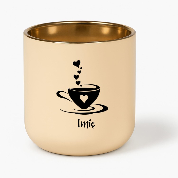 personalizacja imieniem na środku kubka