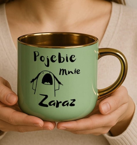 personalizowany kubek z napisem Pojebie Mnie Zaraz