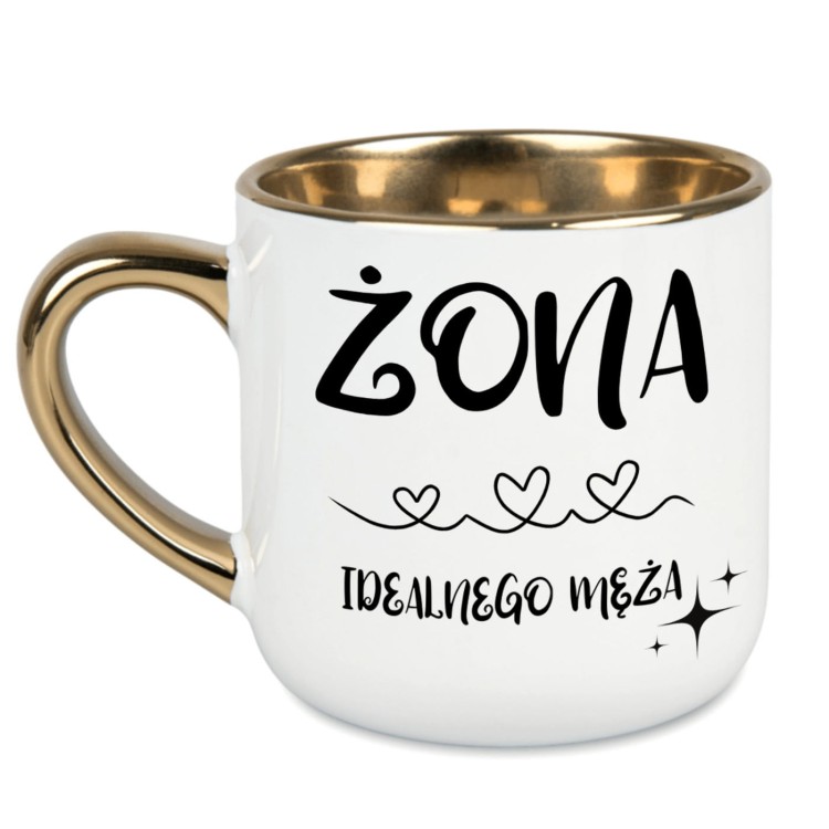kubek żona idealnego męża ze złotym uchem i rantem