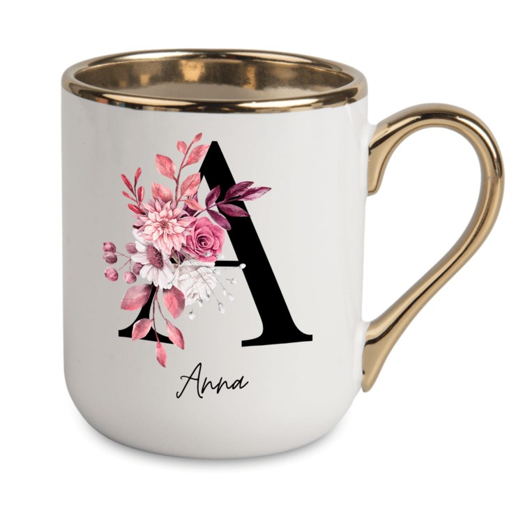 kubek ceramiczny litera A imię motyle napis To będzie dobry dzień