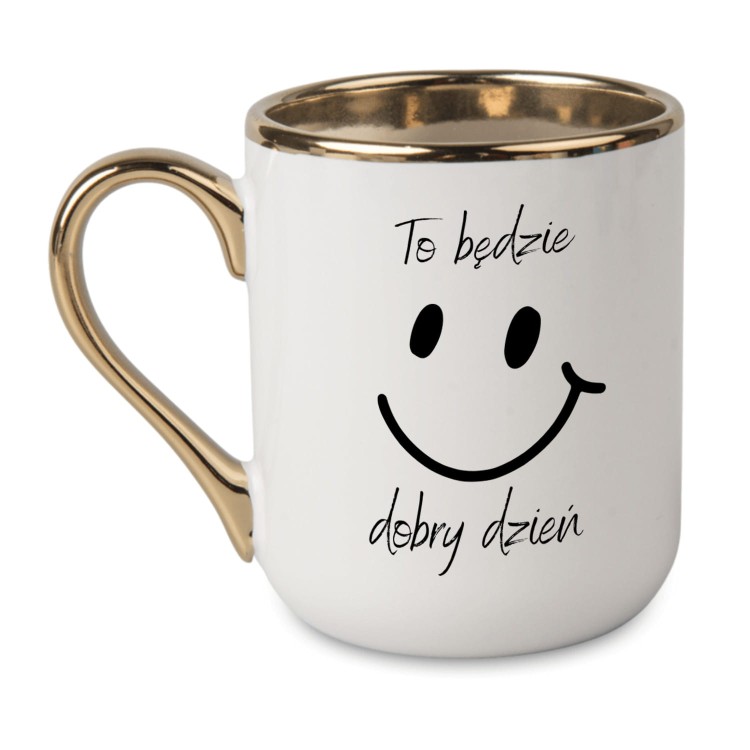 Elegancki kubek z napisem to będzie dobry dzień