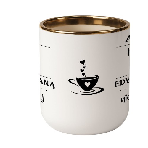 kubek z nadrukiem dwustronnym edycja limitowana – biały i złoty