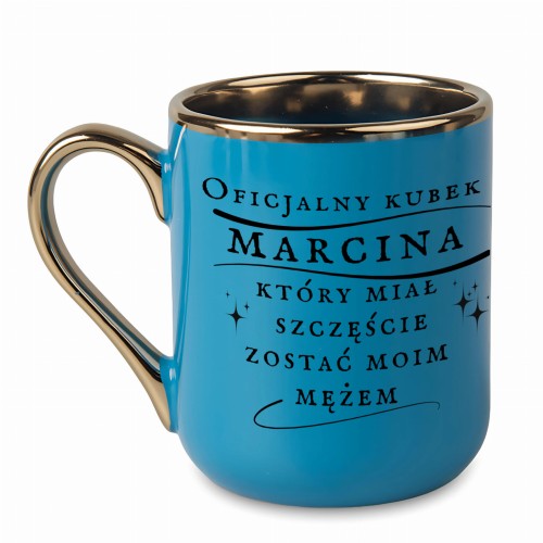 kubek niebieski personalizowany imieniem oficjalny kubek męża