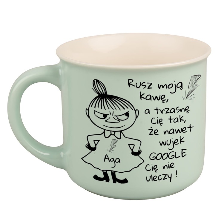 Kubek porcelanowy zielony miętowy 360 ml – stylowy kubek z możliwością nadruku i personalizacji