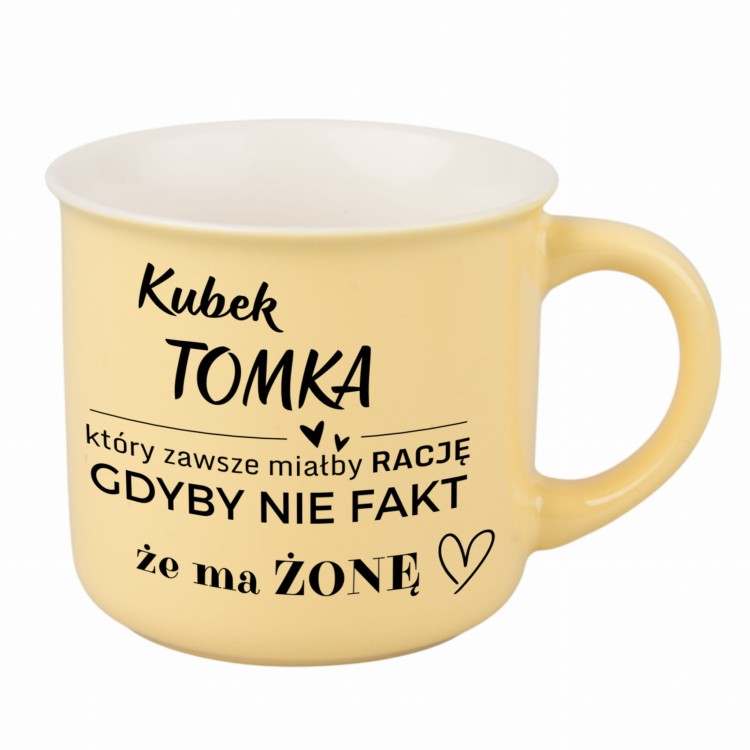 Kubek z dowolnym imieniem – oryginalny prezent na rocznicę dla partnera