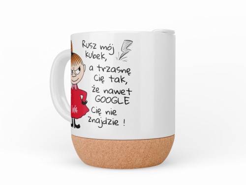 Personalizowany kubek z Małą Mi i zabawnym napisem