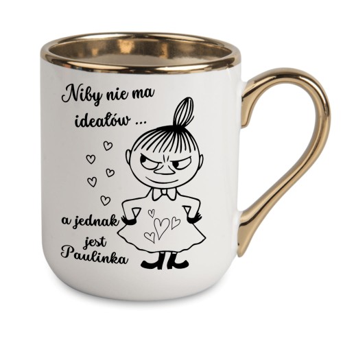 Kubek personalizowany z imieniem na sukience Małej Mi