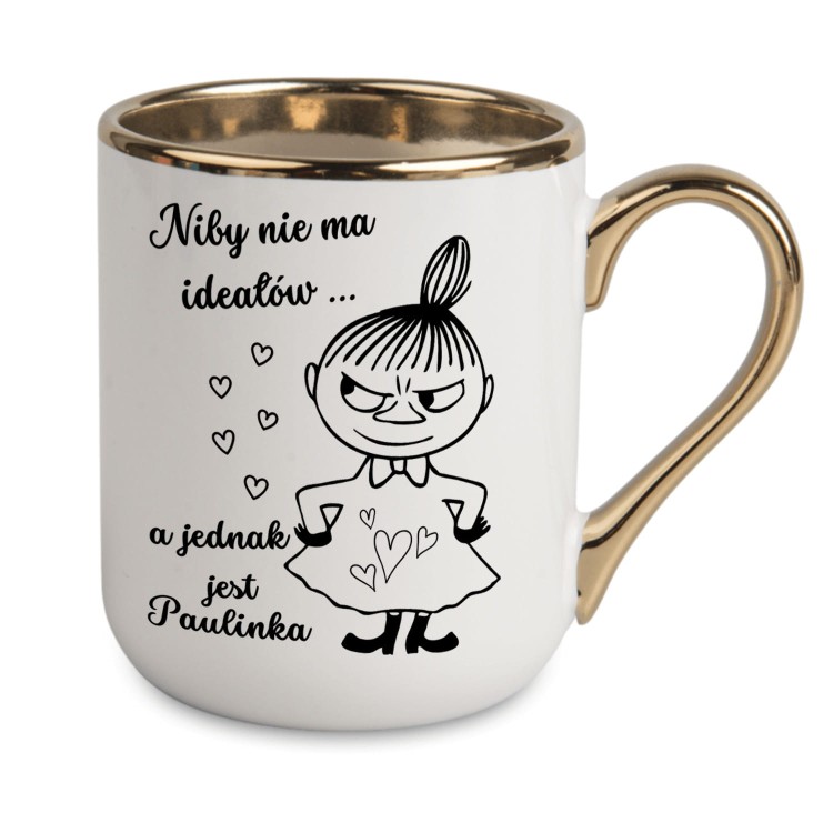 Kubek personalizowany z imieniem na sukience Małej Mi