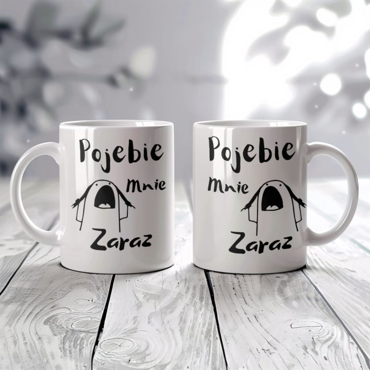 Kubek z nadrukiem 'Pojebie mnie zaraz' – zabawny prezent, personalizacja imieniem