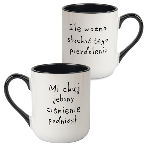 Kubek ceramiczny z napisem Ile można słuchać tego pierdolenia