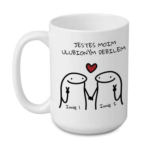 kubek 440 ml jesteś moim ulubionym debilem personalizowany imieniem