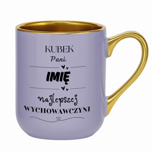 Kubek glamour w kolorze fioletowym z tekstem „najlepszej wychowawczyni”