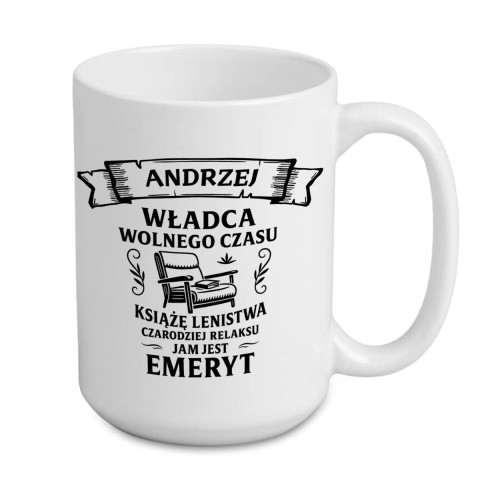 Personalizowany kubek prezent na emeryturę z imieniem