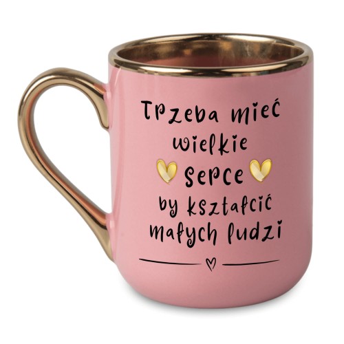 personalizowany kubek z imieniem dla cioci z przedszkola w kolorze różowym glamour