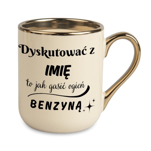 elegancki kubek personalizowany w kolorze kremowym glamour