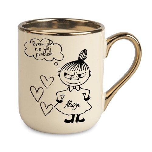 kubek personalizowany z imieniem na sukience Małej Mi