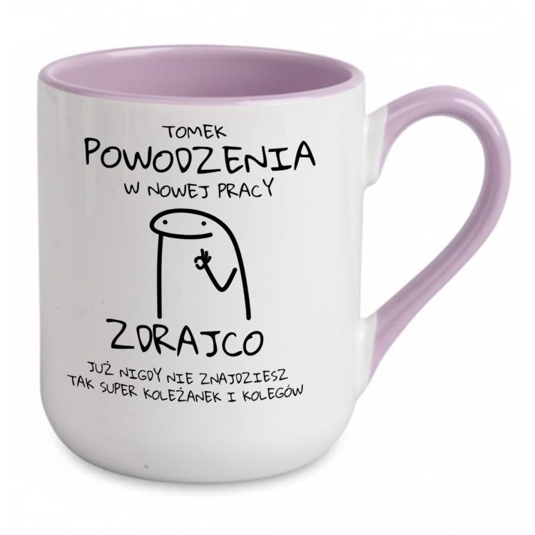 kubek personalizowany powodzenia w nowej pracy zdrajco fioletowy