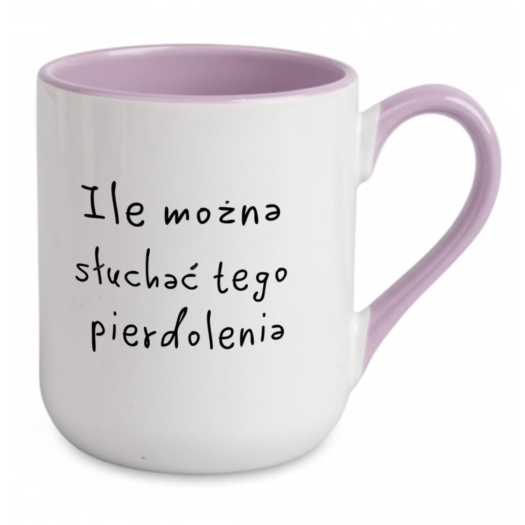 fioletowy Kubek z zabawnym tekstem jako prezent dla znajomego