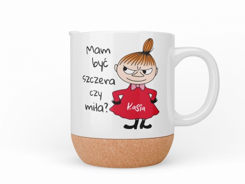 kubek Mała Mi mam być szczera czy miła personalizowany imieniem