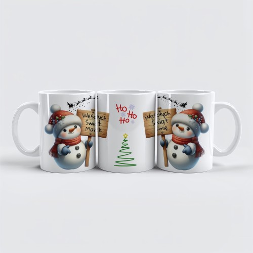 personalizowany kubek Wesołych Świąt z choinką