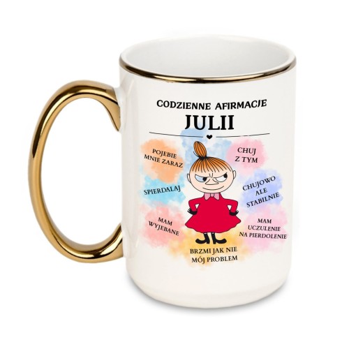 śmieszny kubek z napisem chuj z tym i mam wyjebane