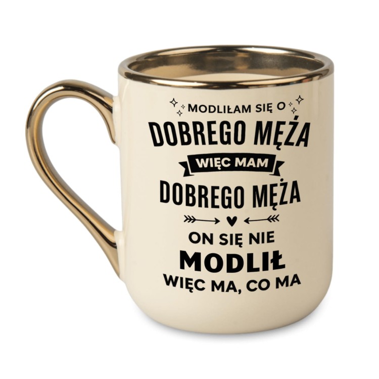 śmieszny kubek dla żony z napisem o mężu