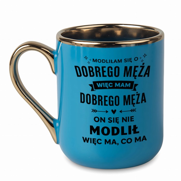 śmieszny niebieski kubek dla kobiety z humorem