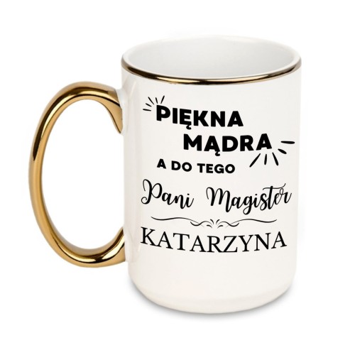 kubek prezent na obronę pracy magisterskiej z nadrukiem po obu stronach