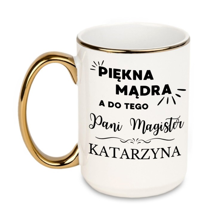 kubek prezent na obronę pracy magisterskiej z nadrukiem po obu stronach