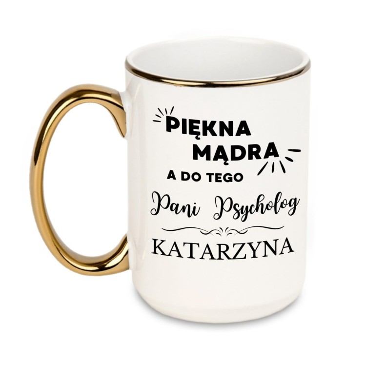kubek prezent dla pani psycholog z nadrukiem po obu stronach