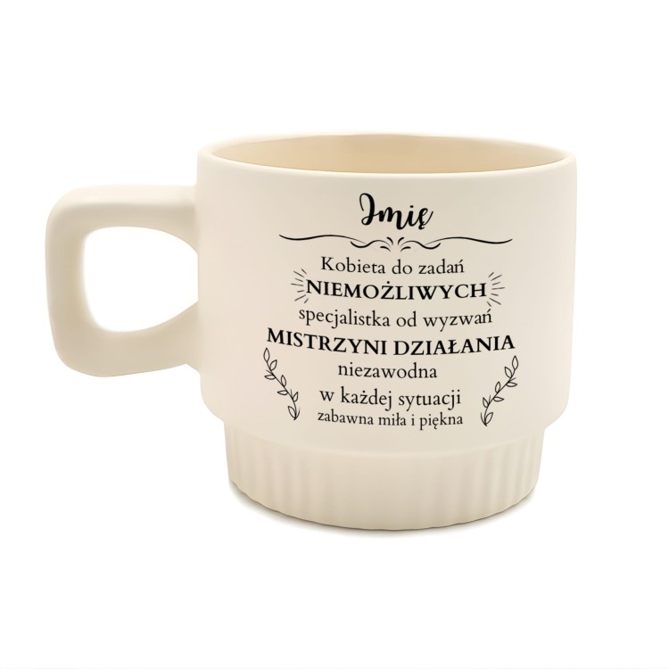 kubek personalizowany kremowy prezent dla kobiety
