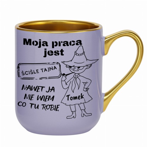 kubek fioletowy moja praca jest ściśle tajna