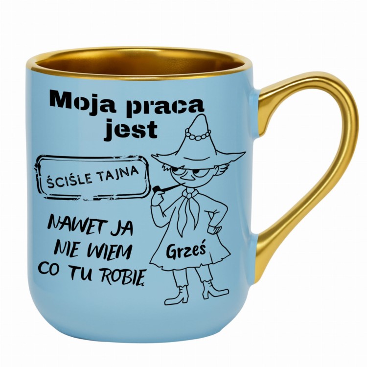 kubek jasnoniebieski moja praca jest ściśle tajna